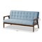 Baxton Studio Asta Mid-Century Blue Velvet Upholstered Walnut Finished Wood Sofa 160-9944 - alternate 9